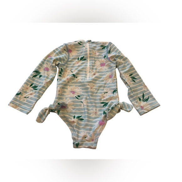 Shade Critters Girl Floral Striped Long Sleeve Swimsuit in size 2T - Picture 3 of 4